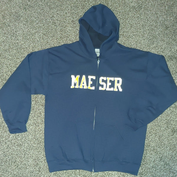 MAESER Youth Navy Hoodie with Full Zipper